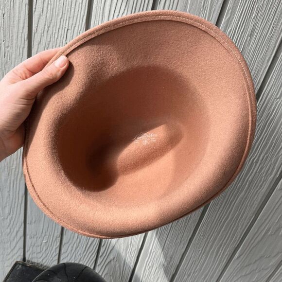 Vintage Lancaster Wool Fedora Hat Feather Trim MINT Boho Western 22" - Picture 5 of 8